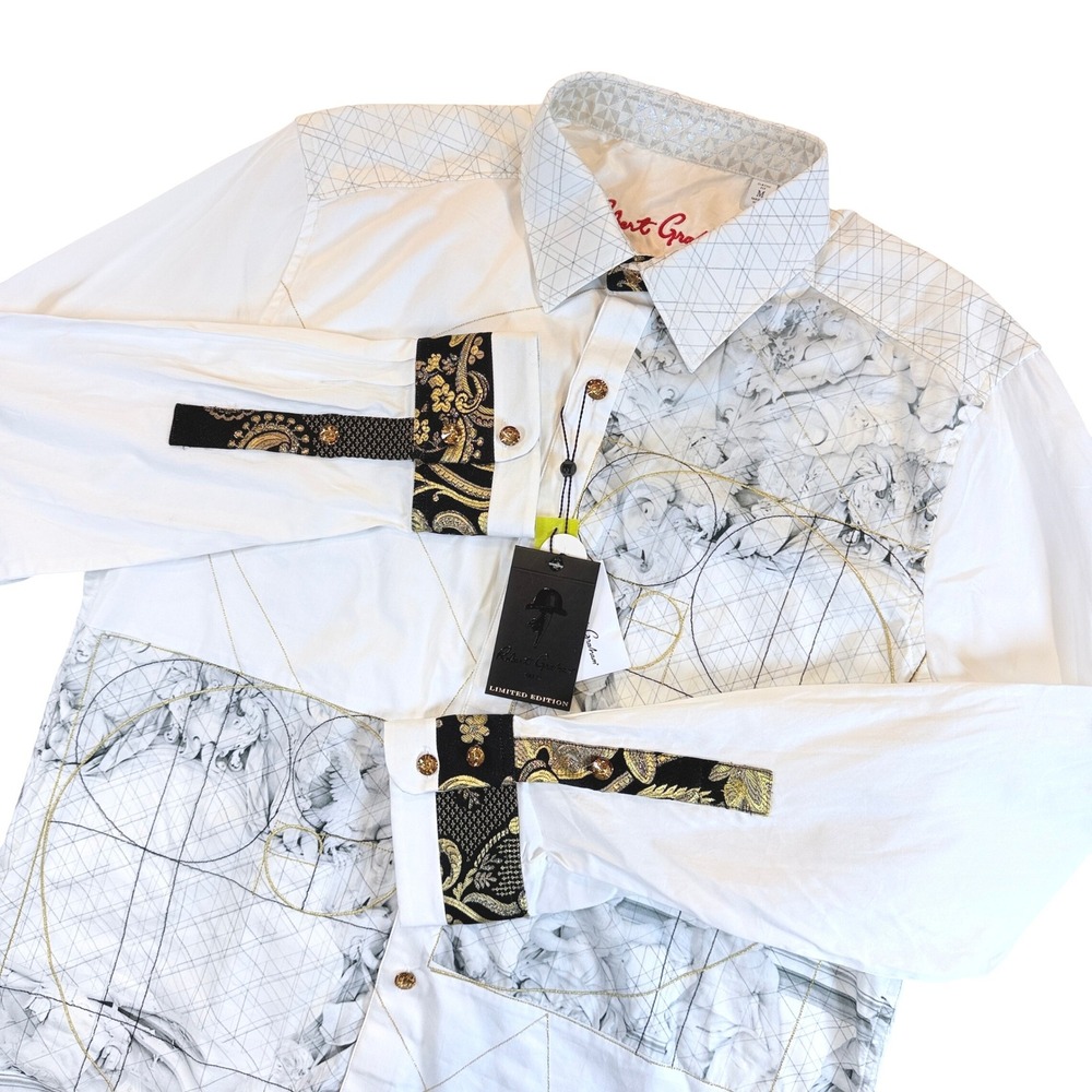Robert Graham RARE LIMITED EDITION Gabbay Evolution Button Down Mens M Shirt